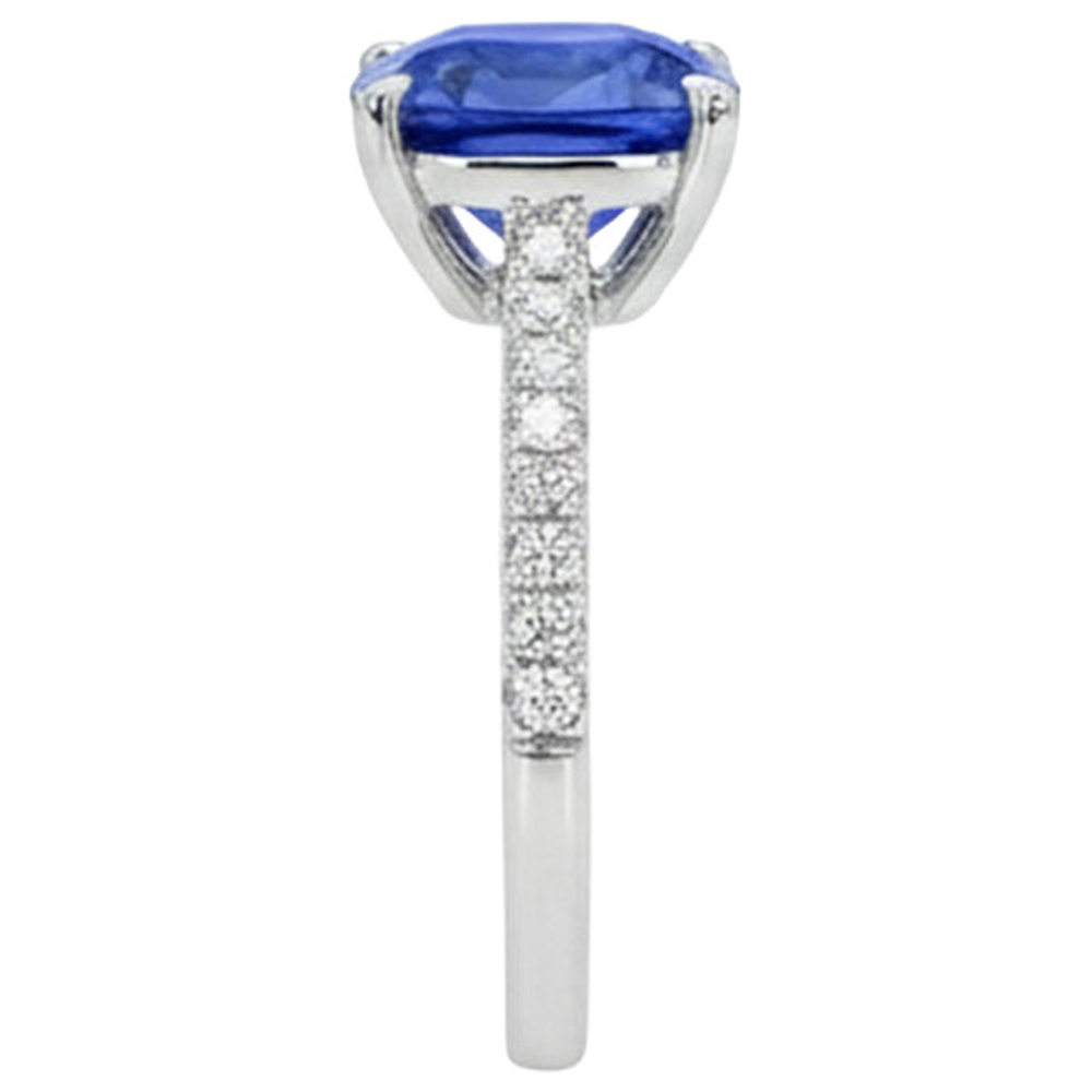 naturel round diamant 2.50carats bague vue de profil