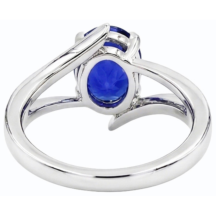 naturel oval saphir 2.50carats bague angle de côté