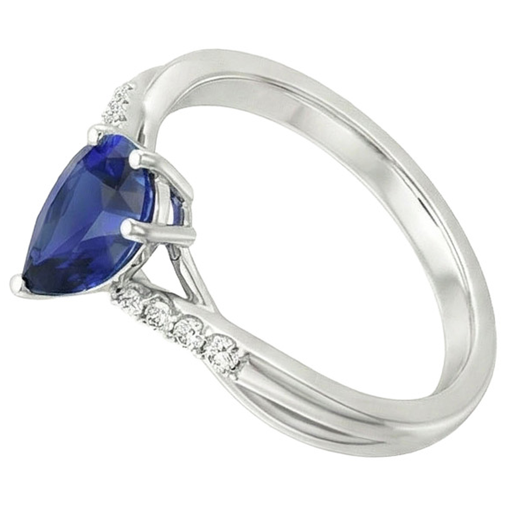 naturel pear diamant 4.50carats bague détail rapproché