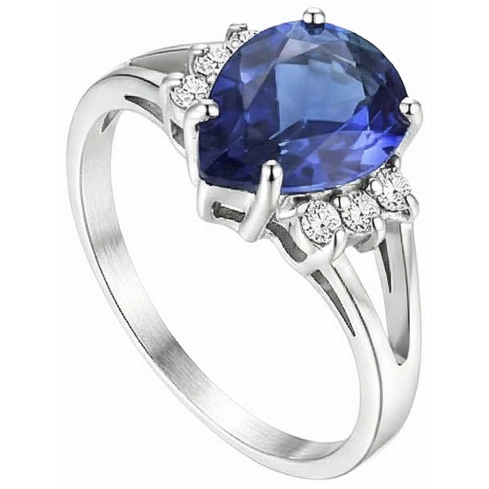 naturel pear diamant 3.50carats bague détail rapproché