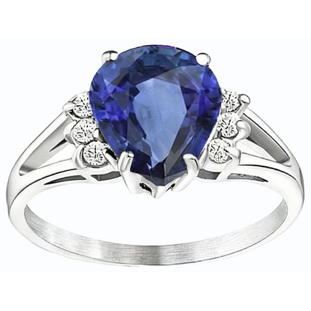 naturel pear diamant 3.50carats bague vue de dessus