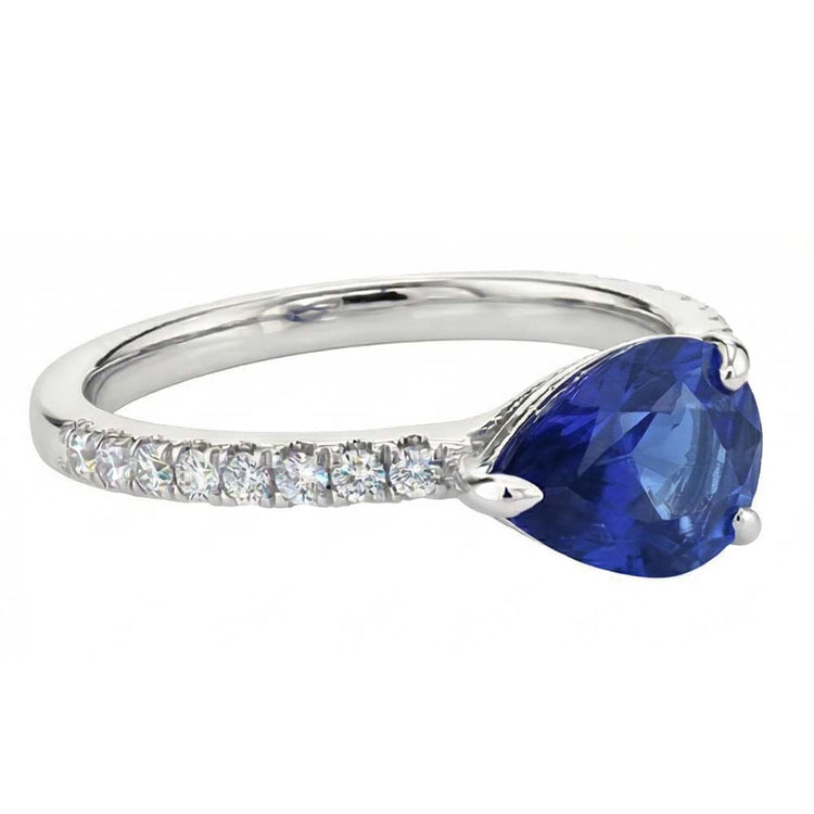 naturel pear diamant 3.50carats bague détail rapproché