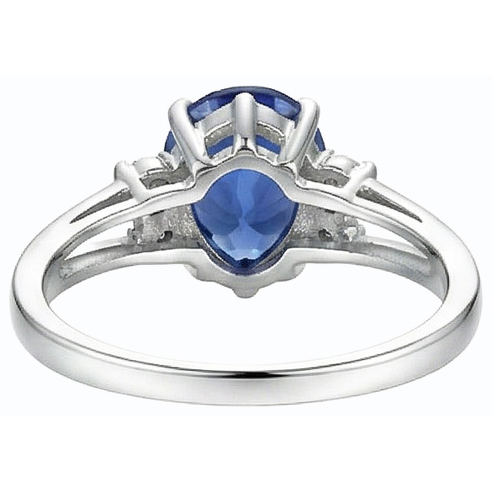 naturel pear diamant 3.50carats bague vue de profil