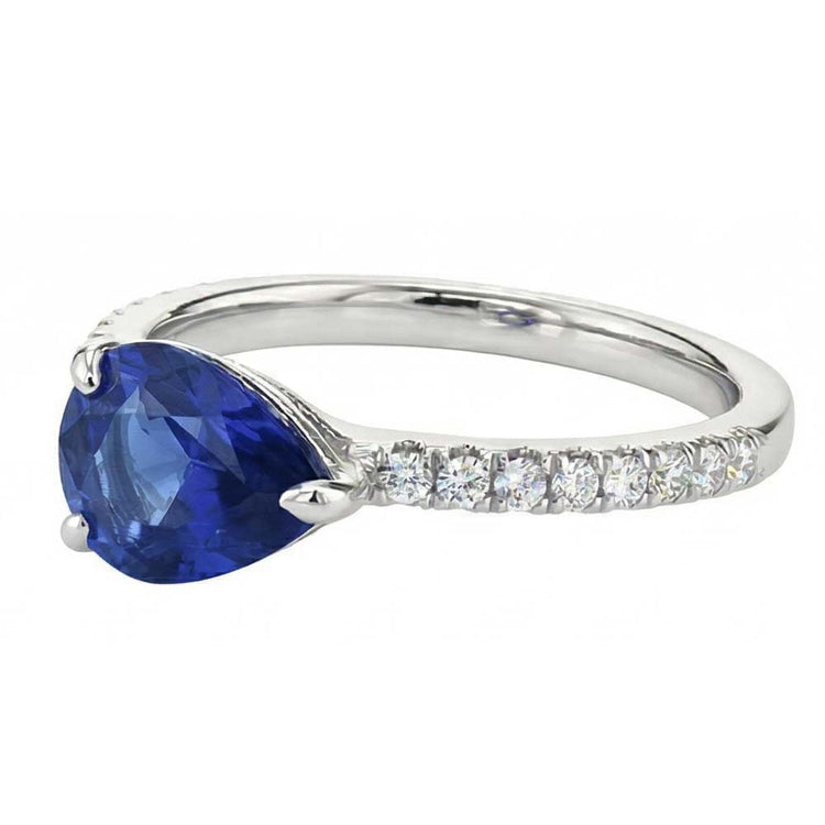 naturel pear diamant 3.50carats bague vue de dessus