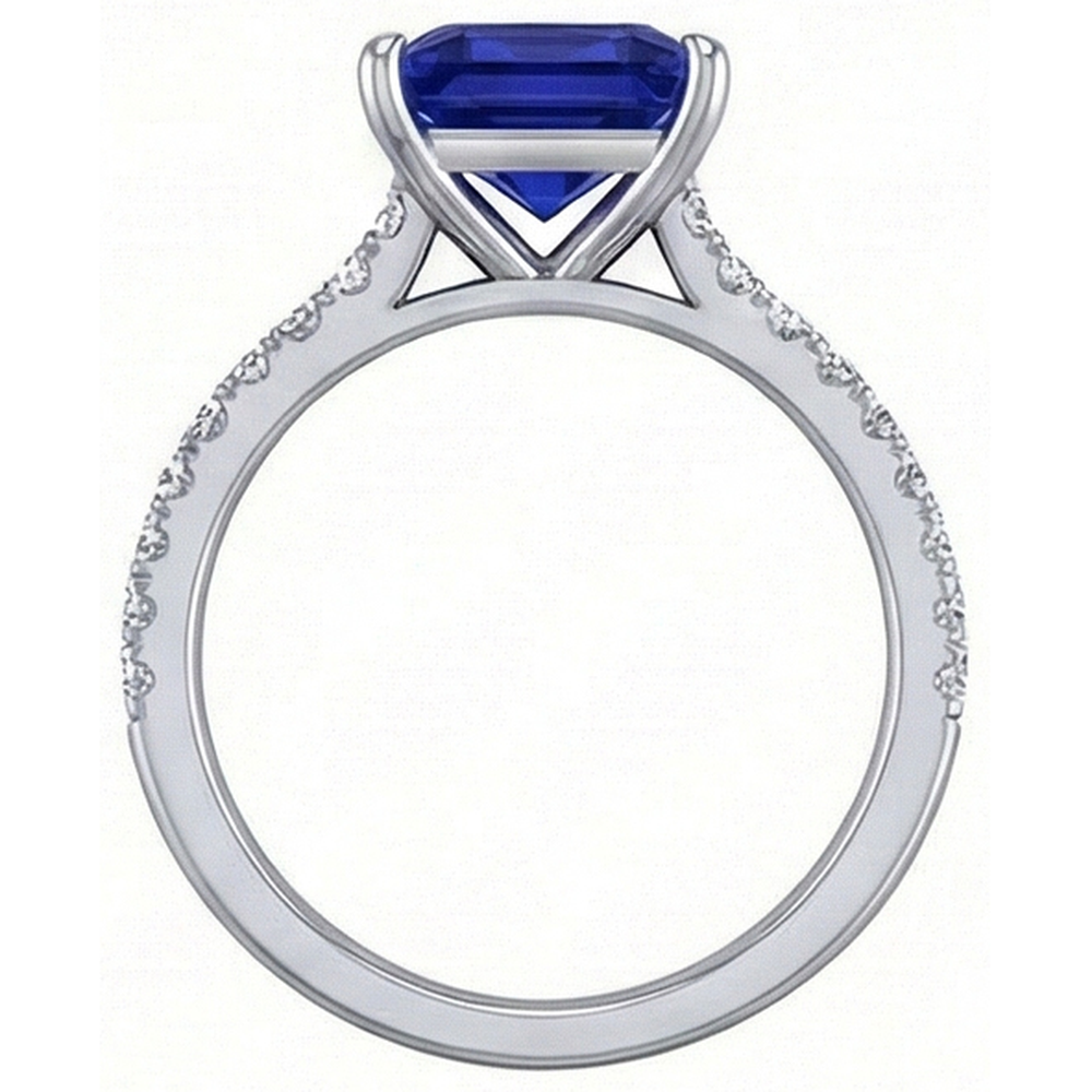 naturel diamant 4.75carats bague sur blanc