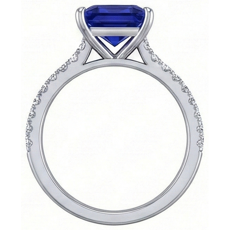naturel diamant 4.75carats bague sur blanc
