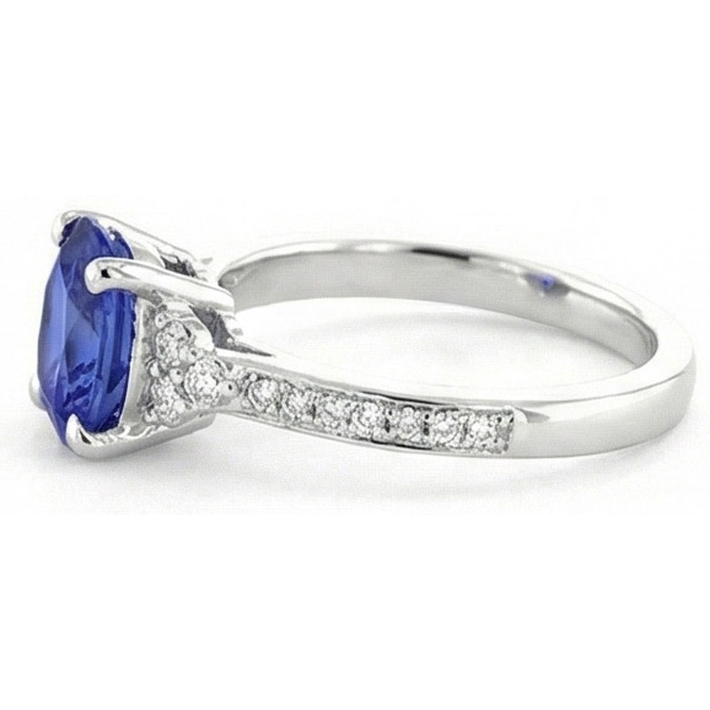 naturel oval saphir 3.50carats bague photo lifestyle