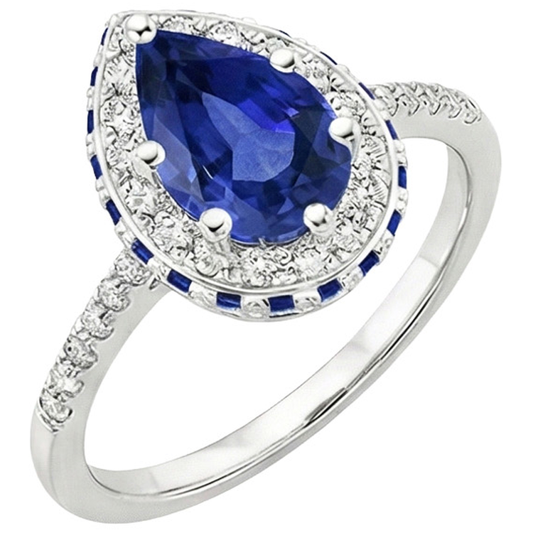 naturel pear diamant 6carats bague angle de côté