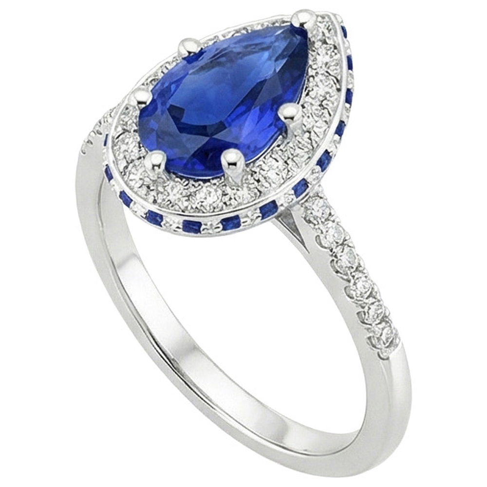 naturel pear diamant 6carats bague vue de dessus