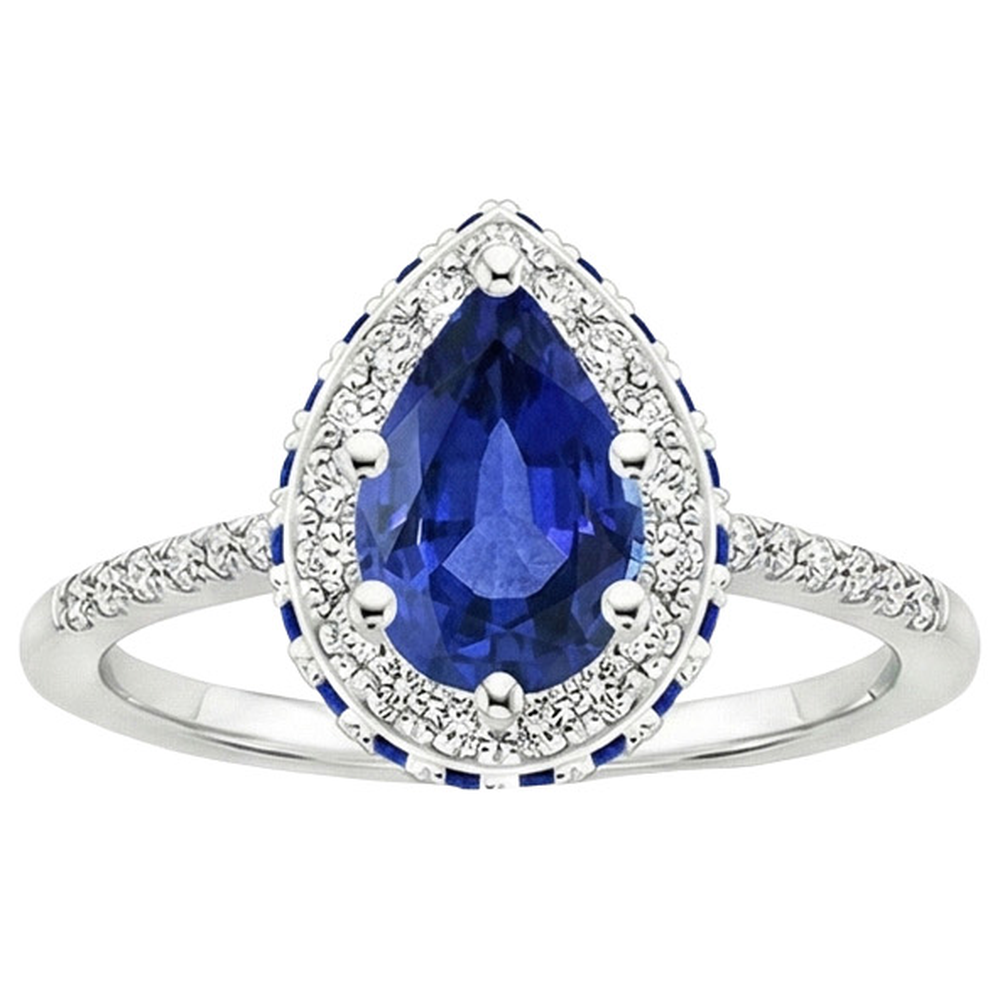 naturel pear diamant 6carats bague détail rapproché