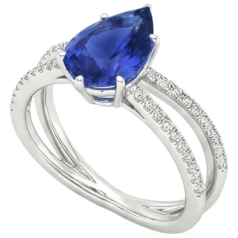 naturel pear diamant 5carats bague angle de côté