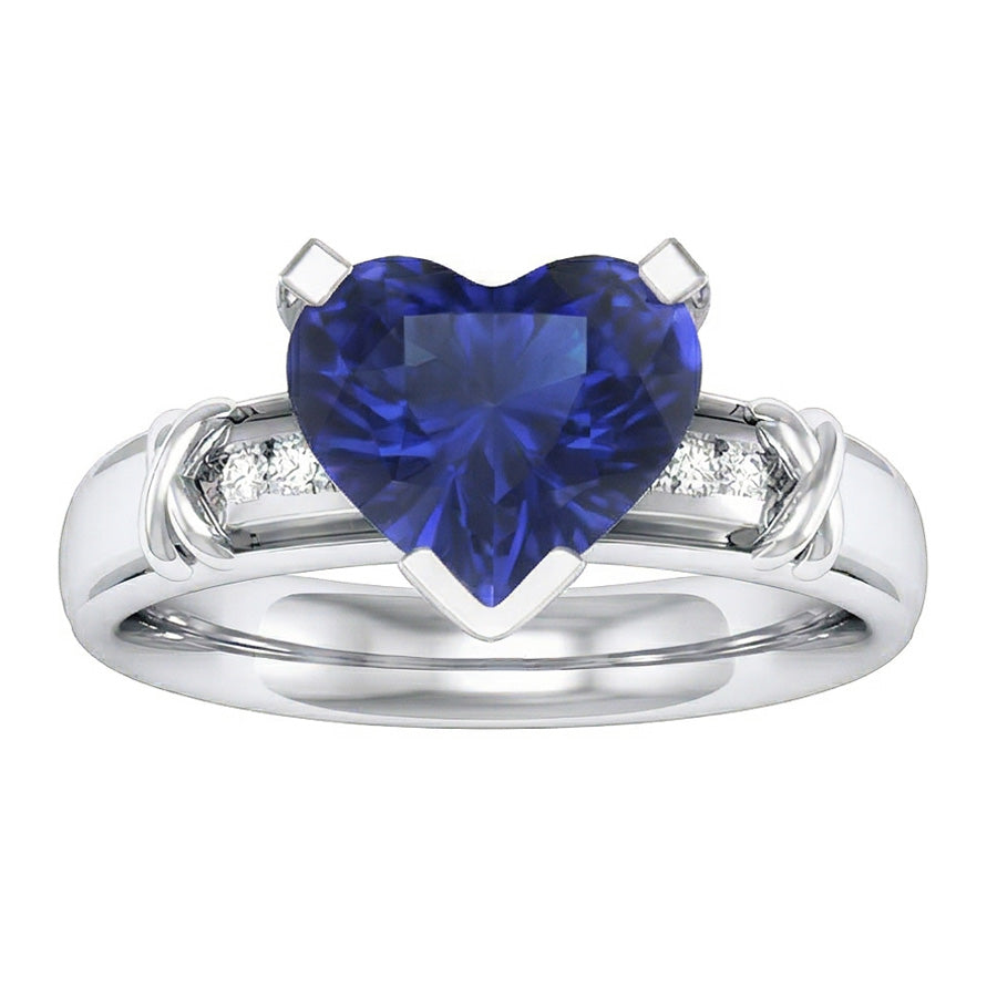 naturel round saphir 3carats bague détail rapproché