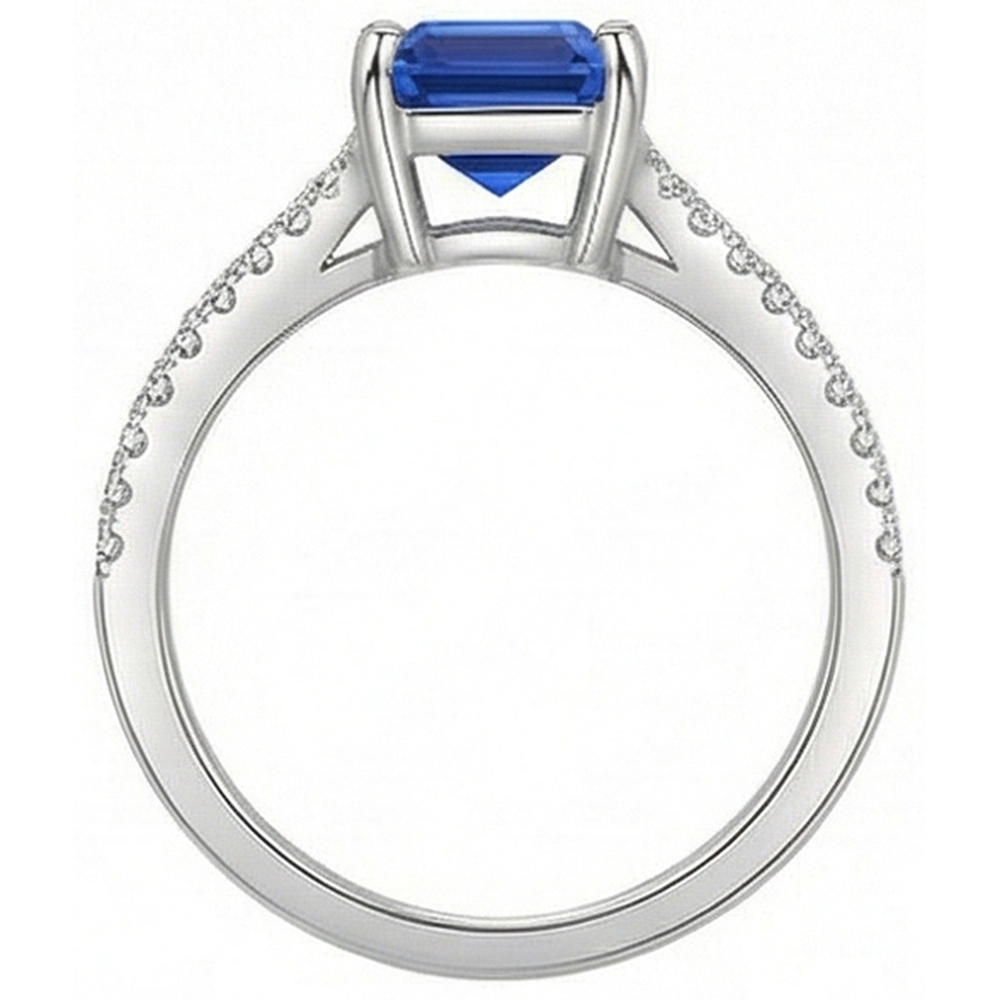 naturel round diamant 2.50carats bague vue de profil