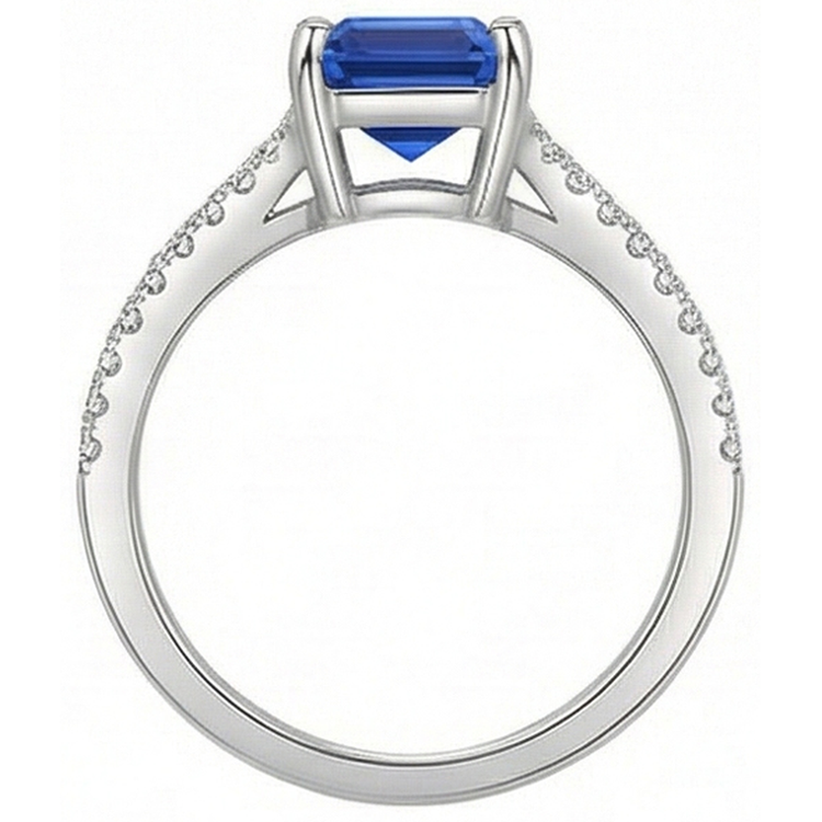 naturel round diamant 2.50carats bague vue de profil