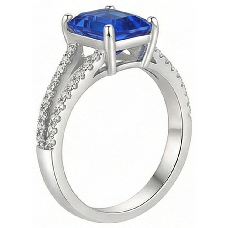 naturel round diamant 2.50carats bague angle de côté
