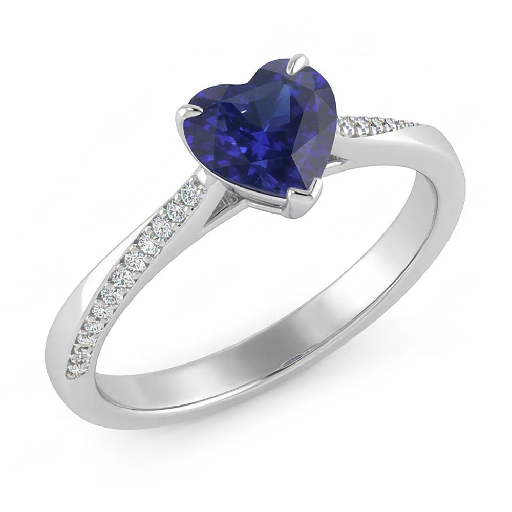naturel round diamant 2carats bague vue de face