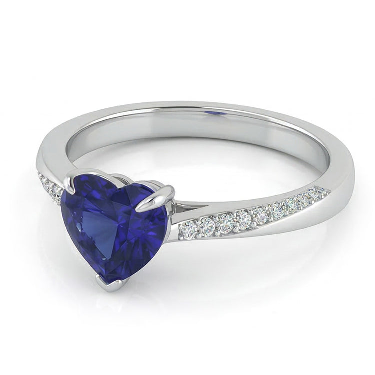 naturel round diamant 2carats bague angle de côté