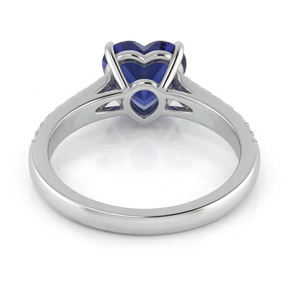 naturel round diamant 2carats bague vue de profil