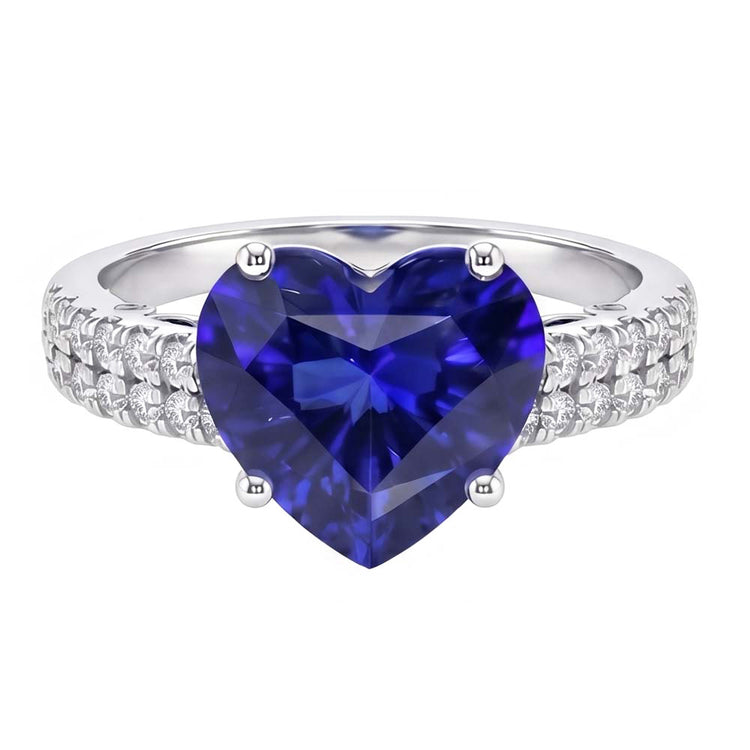 naturel round diamant 4.50carats bague vue de face