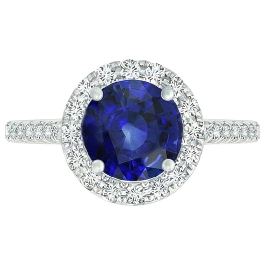 naturel round diamant 2.50carats bague angle de côté