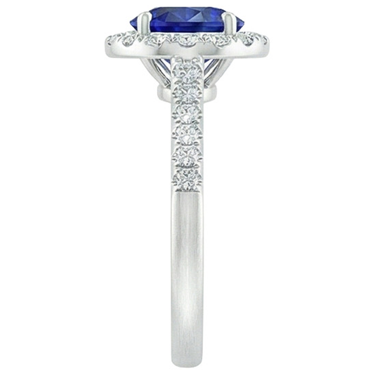 naturel round diamant 2.50carats bague vue de profil