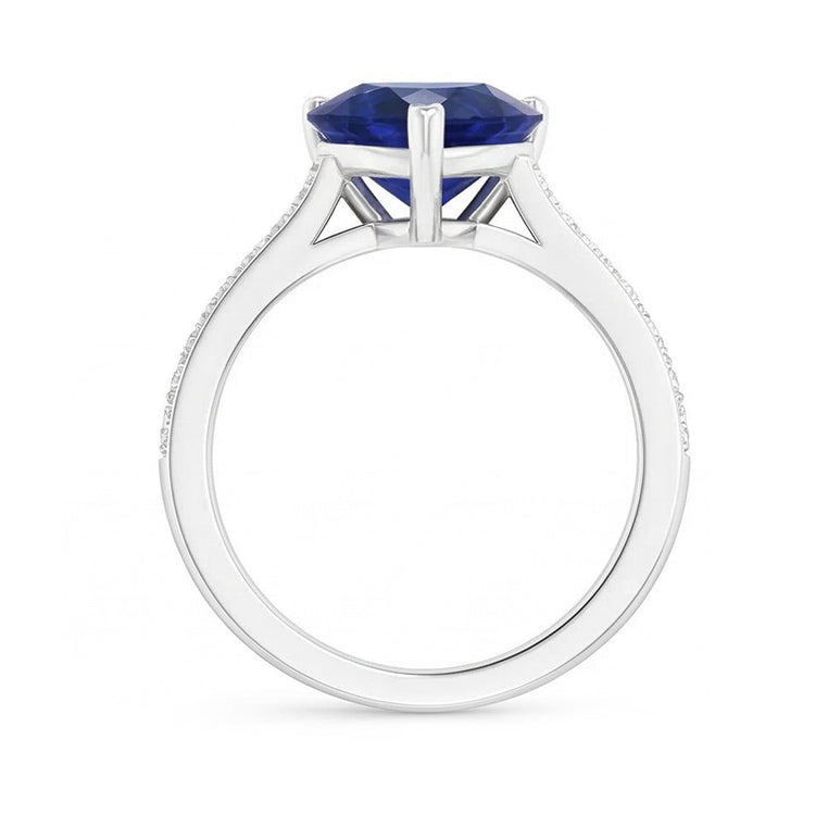 naturel round diamant 4carats bague sur blanc