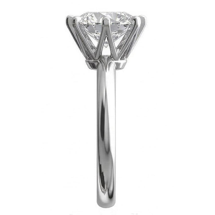 Bague de fiançailles diamant rond solitaire 3 ct or blanc