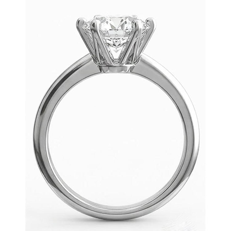 Bague de fiançailles diamant rond solitaire 3 ct or blanc