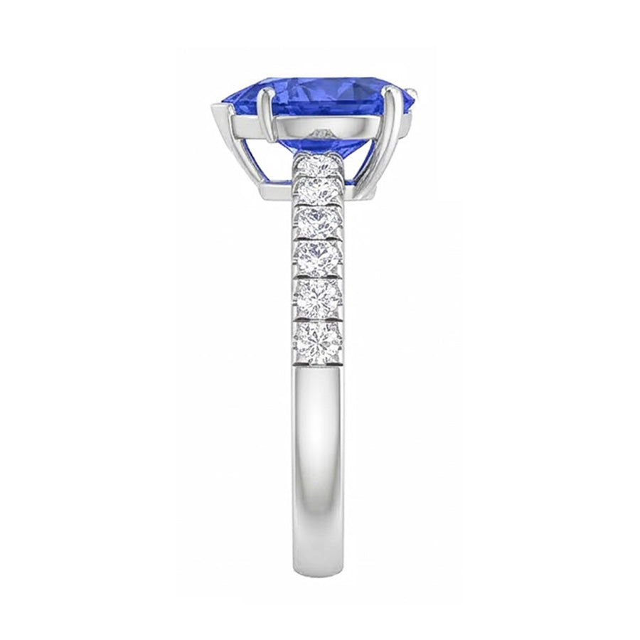 naturel round diamant 4carats bague vue de profil