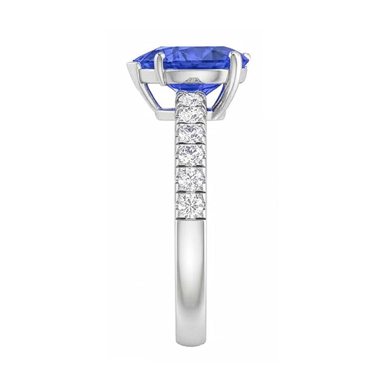 naturel round diamant 4carats bague vue de profil