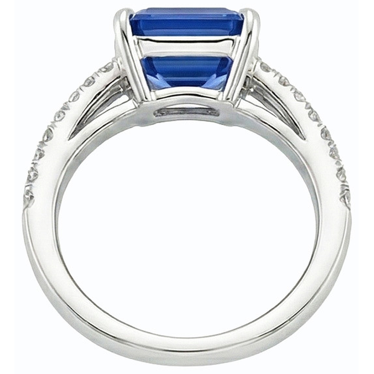 naturel diamant 4.50carats bague angle de côté
