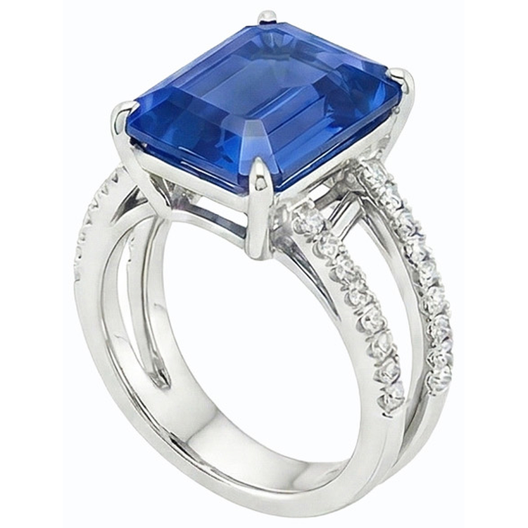 naturel diamant 4.50carats bague vue de profil