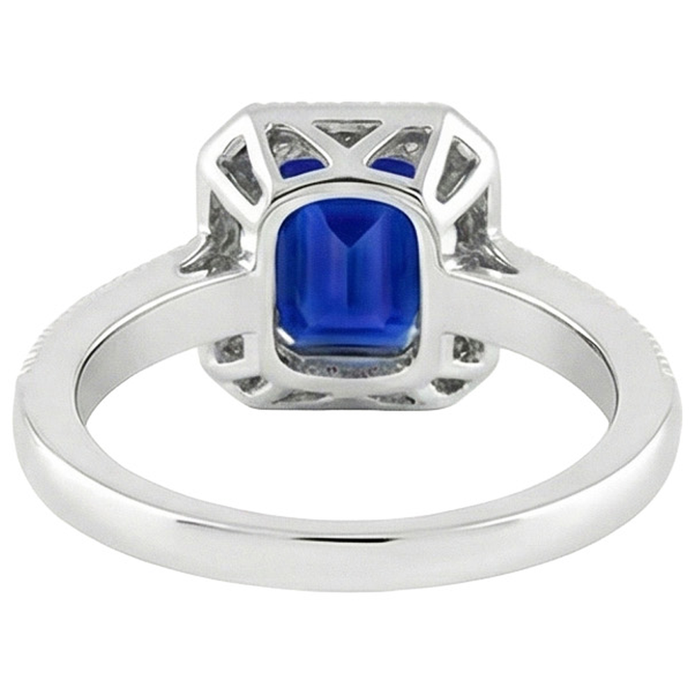 naturel saphir 2.20carats bague vue de profil