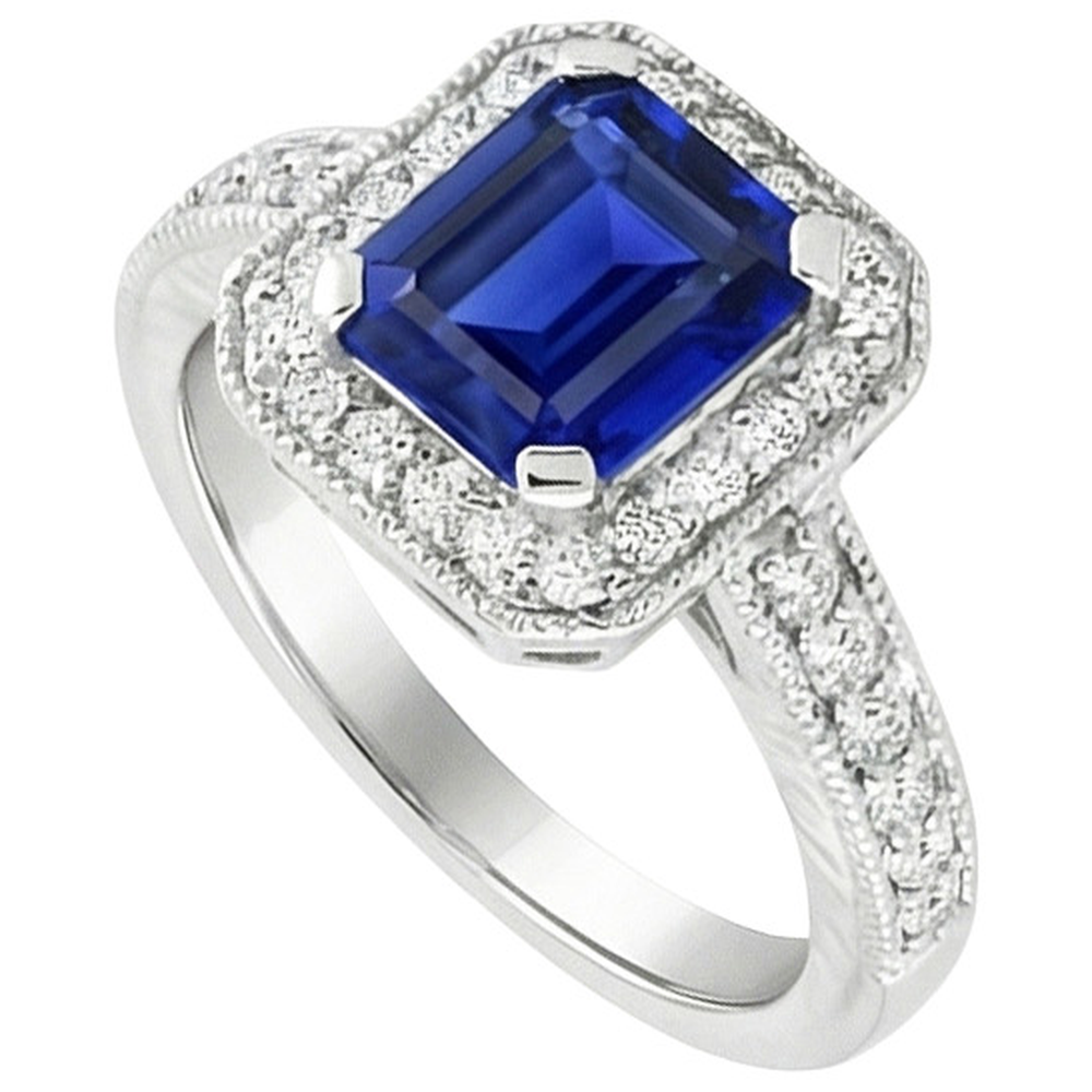 naturel saphir 2.20carats bague détail rapproché