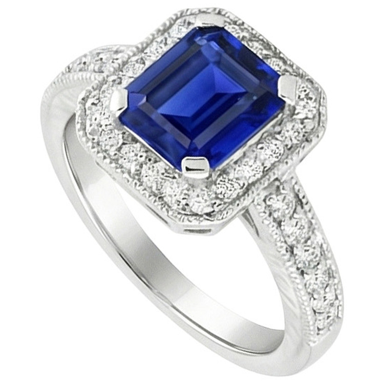 naturel saphir 2.20carats bague détail rapproché