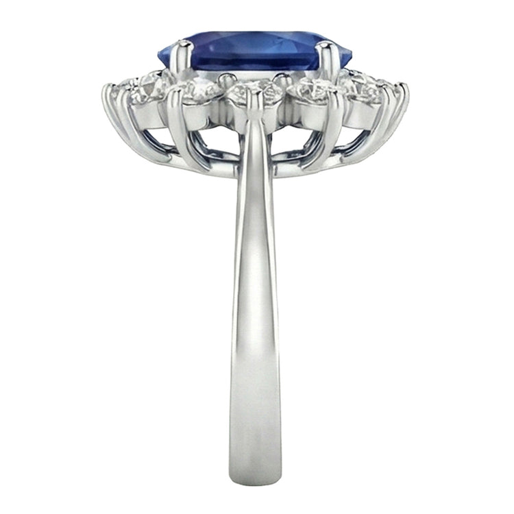 naturel oval diamant 3.70carats bague détail rapproché
