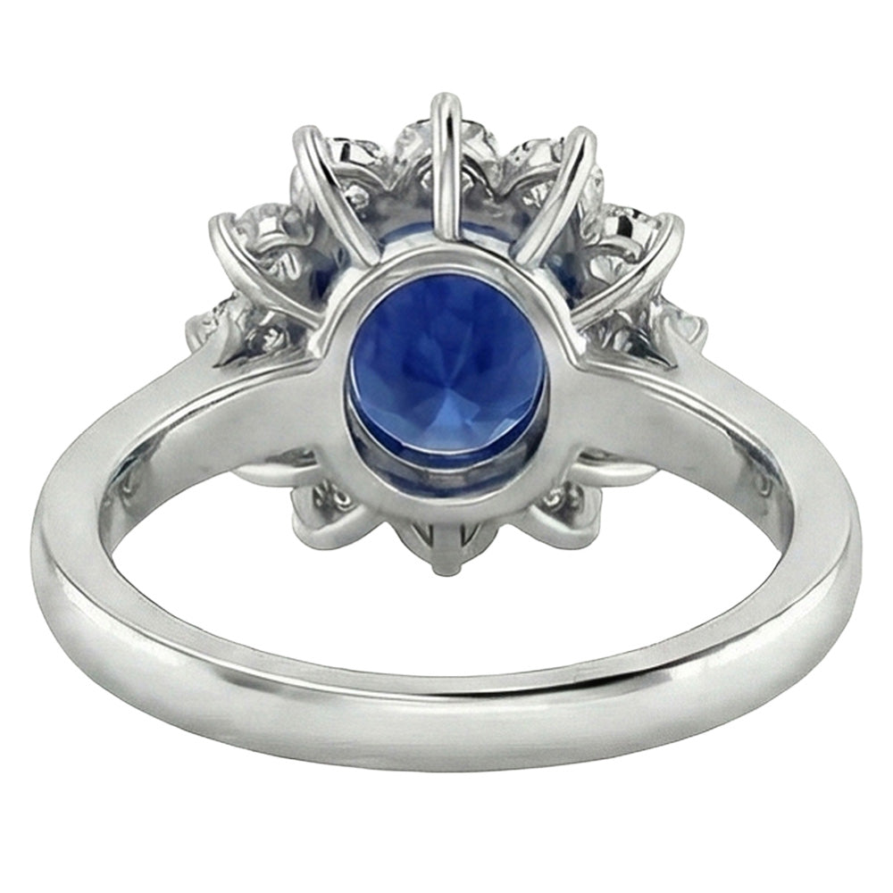 naturel oval diamant 3.70carats bague vue de dessus