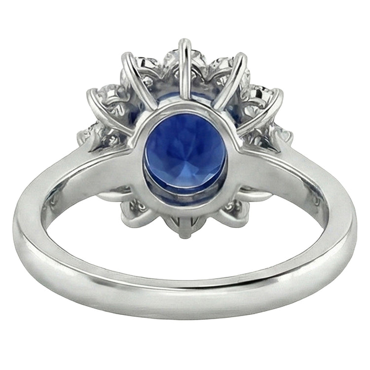 naturel oval diamant 3.70carats bague vue de dessus