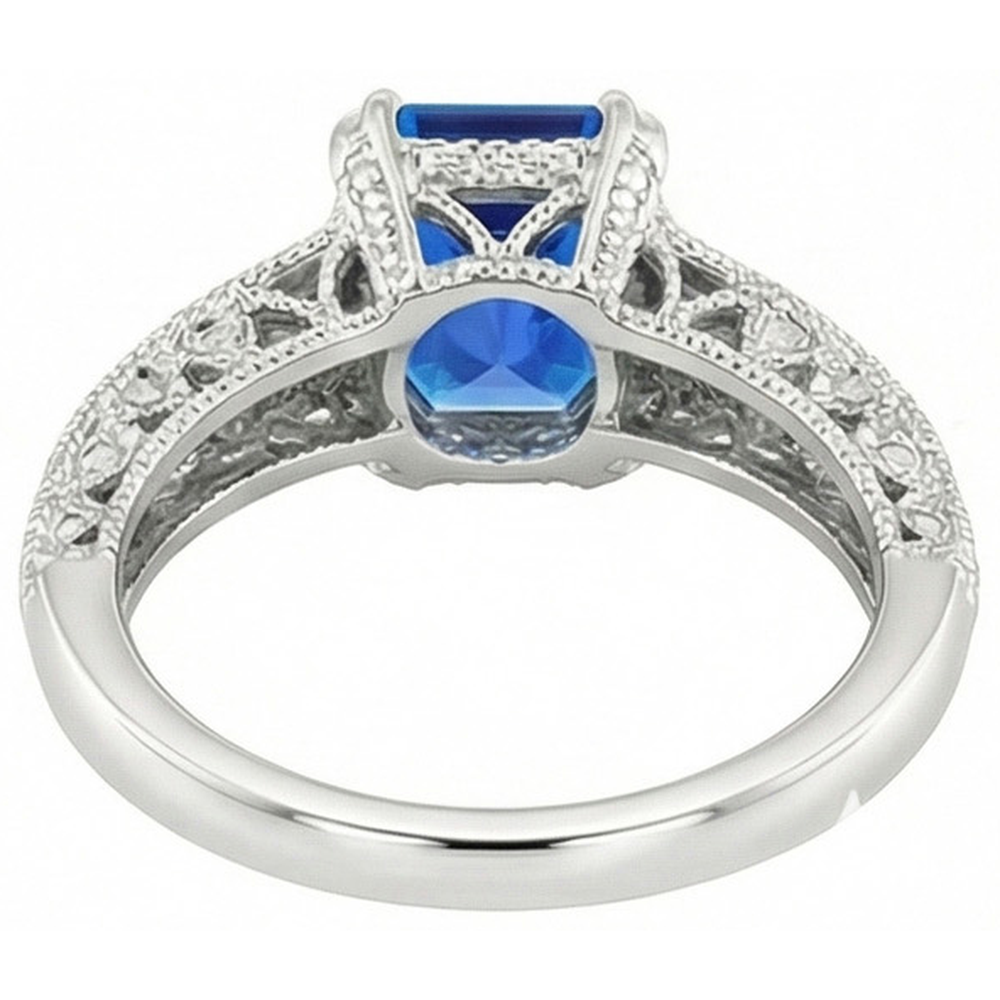 naturel radiant diamant 4carats bague vue de profil