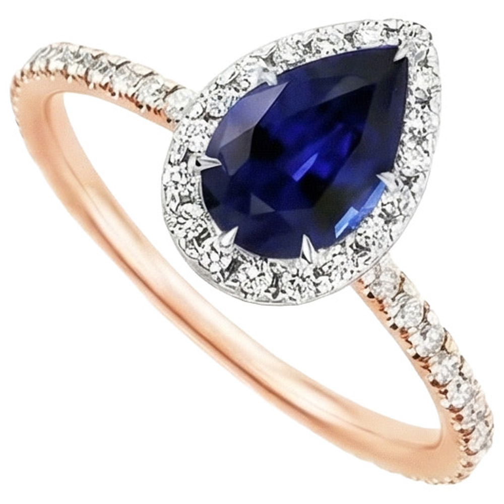 naturel pear diamant 6carats bague angle de côté