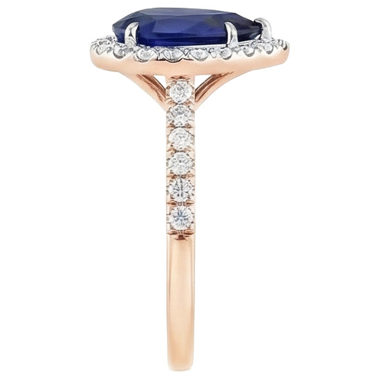 naturel pear diamant 6carats bague vue de profil