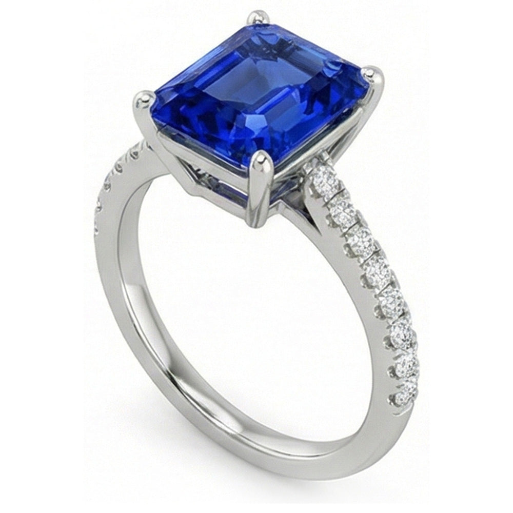 naturel radiant diamant 3carats bague détail rapproché