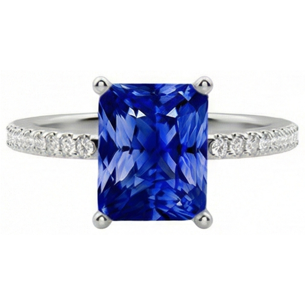 naturel radiant diamant 3carats bague angle de côté