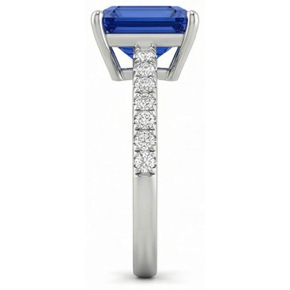naturel radiant diamant 3carats bague vue de dessus