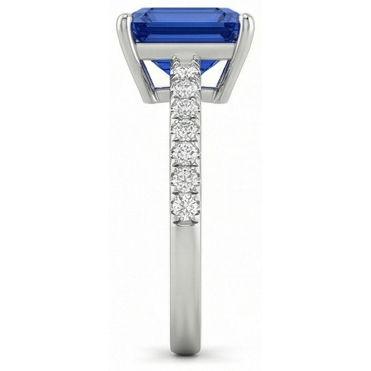 naturel radiant diamant 3carats bague vue de dessus