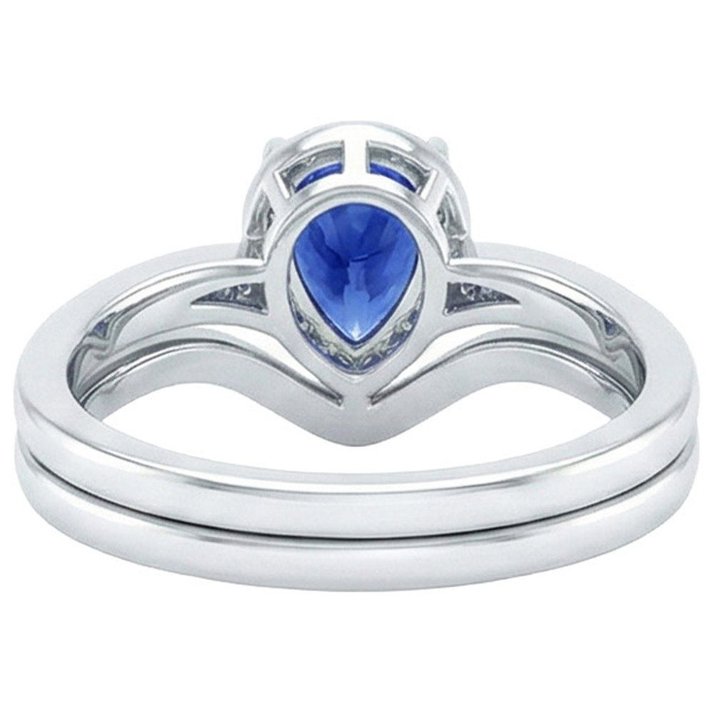 naturel pear diamant 2.75carats bague détail rapproché