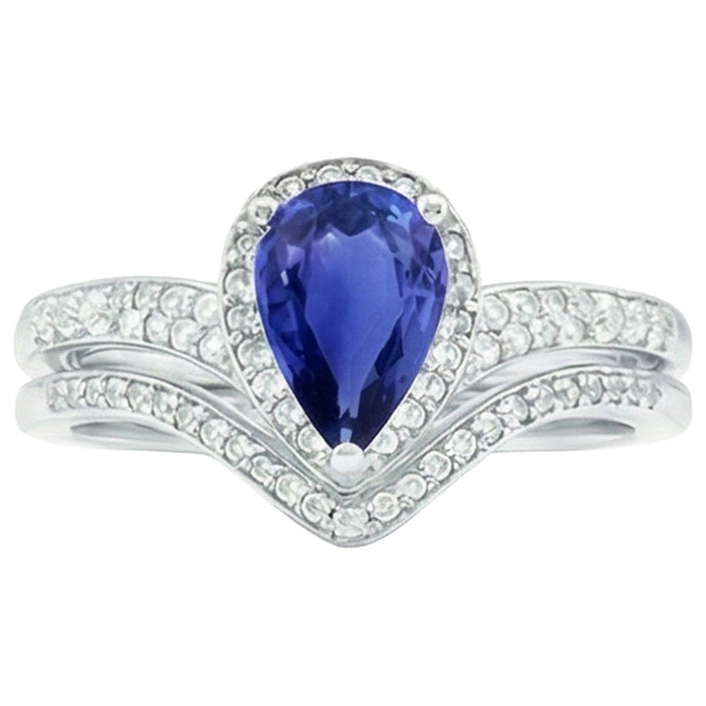 naturel pear diamant 2.75carats bague vue de dessus