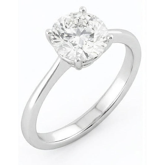 Bague de fiançailles diamant solitaire 2.75 ct en or 14 carats blanc