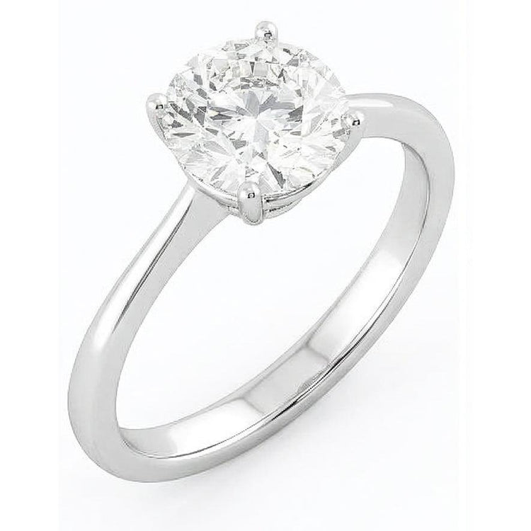 Bague de fiançailles diamant solitaire 2.75 ct en or 14 carats blanc