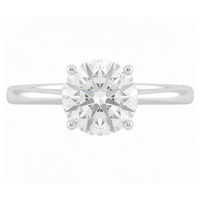 Bague de fiançailles diamant solitaire 2.75 ct en or 14 carats blanc
